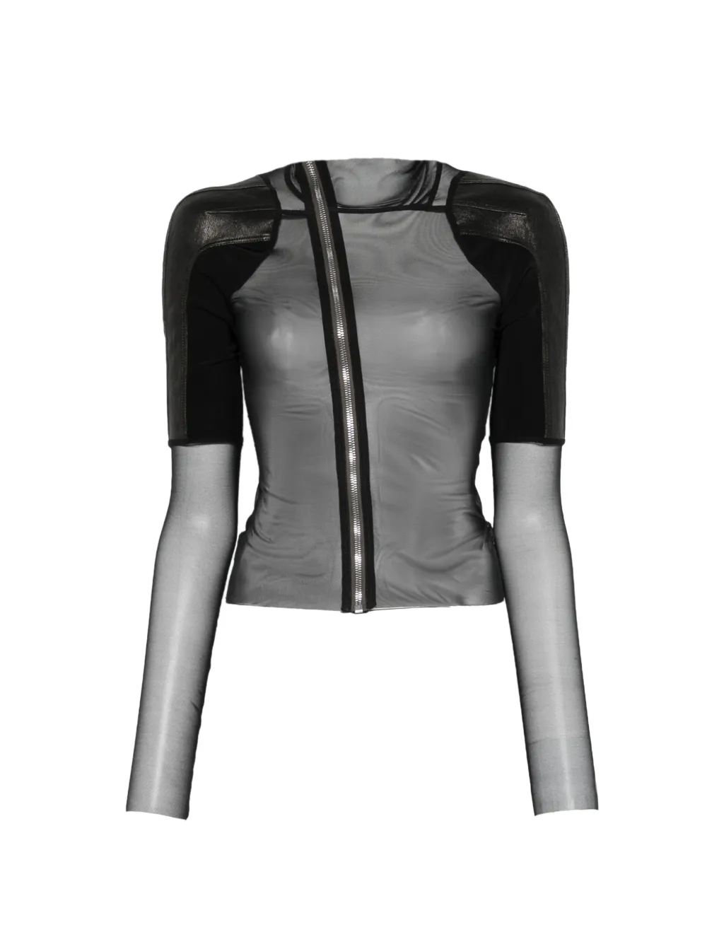 Rick Owens shoulder-panels zip-up jacket - Nero