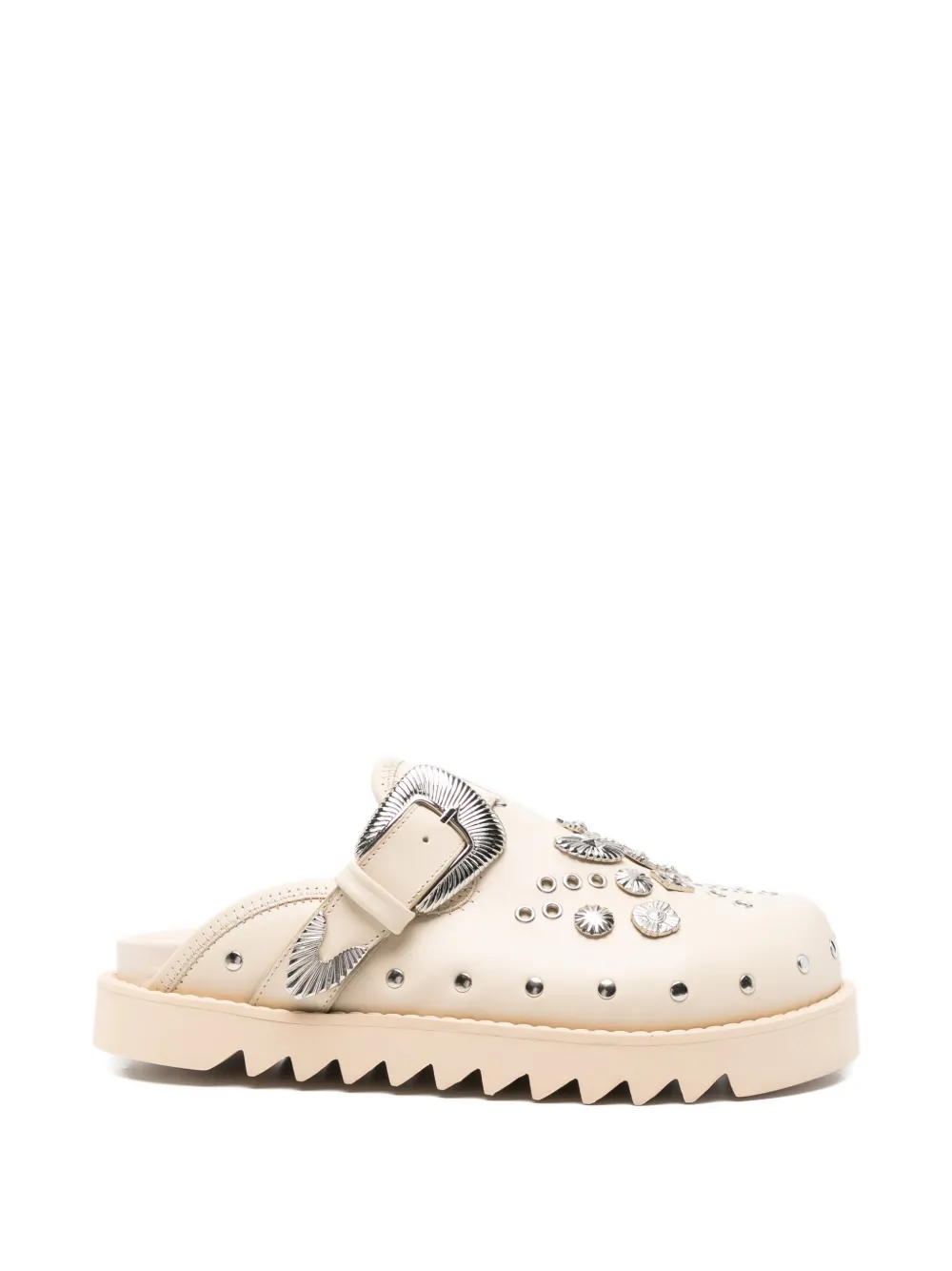Toga Virilis buckle-embellishment leather slippers - Toni neutri