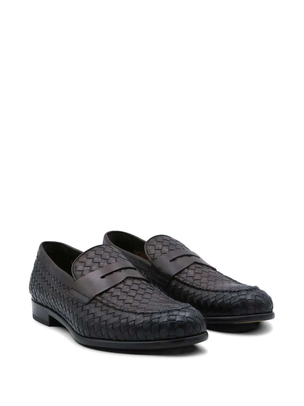Doucal's woven leather loafers - Marrone