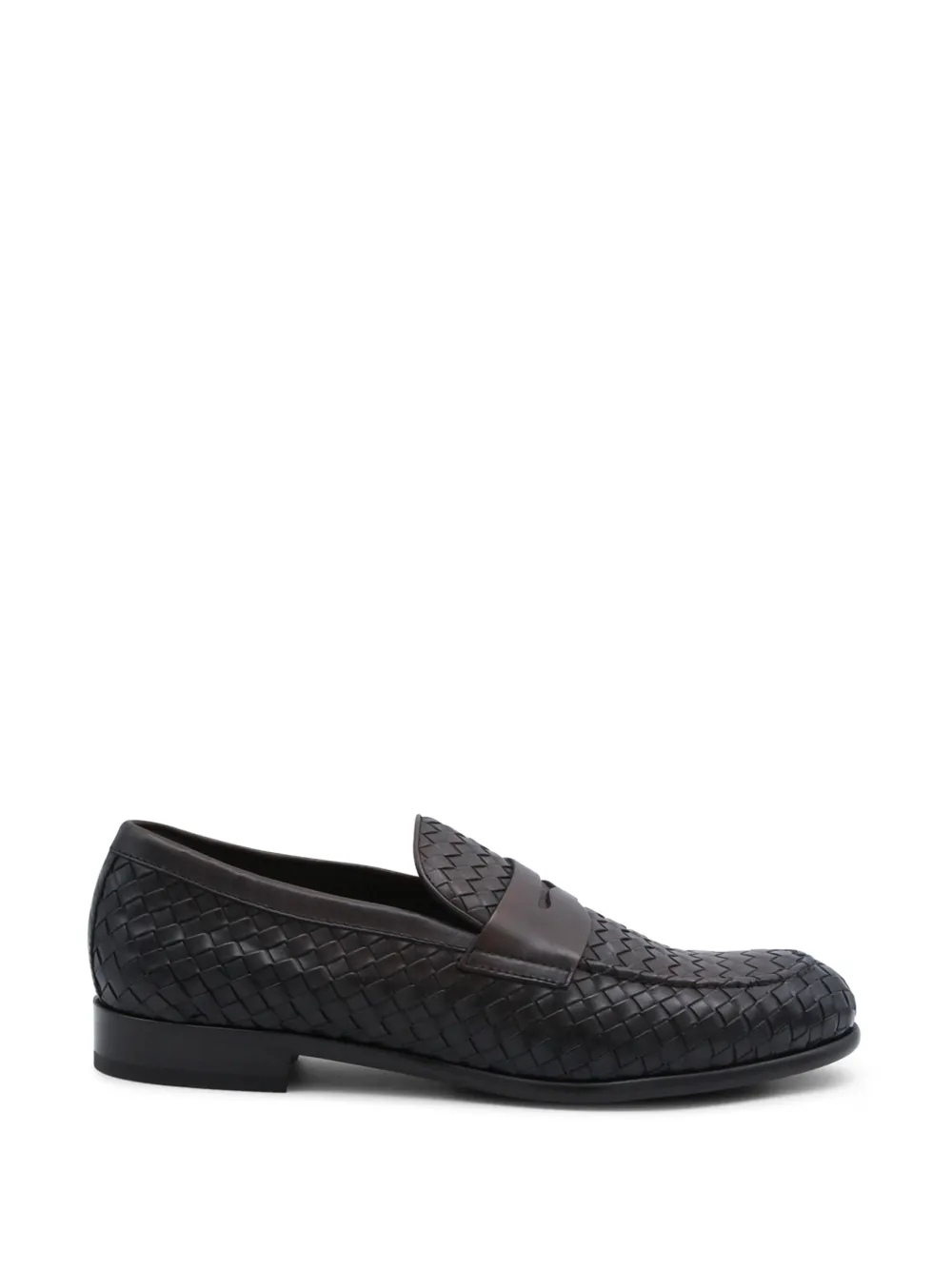 Doucal's woven leather loafers - Marrone