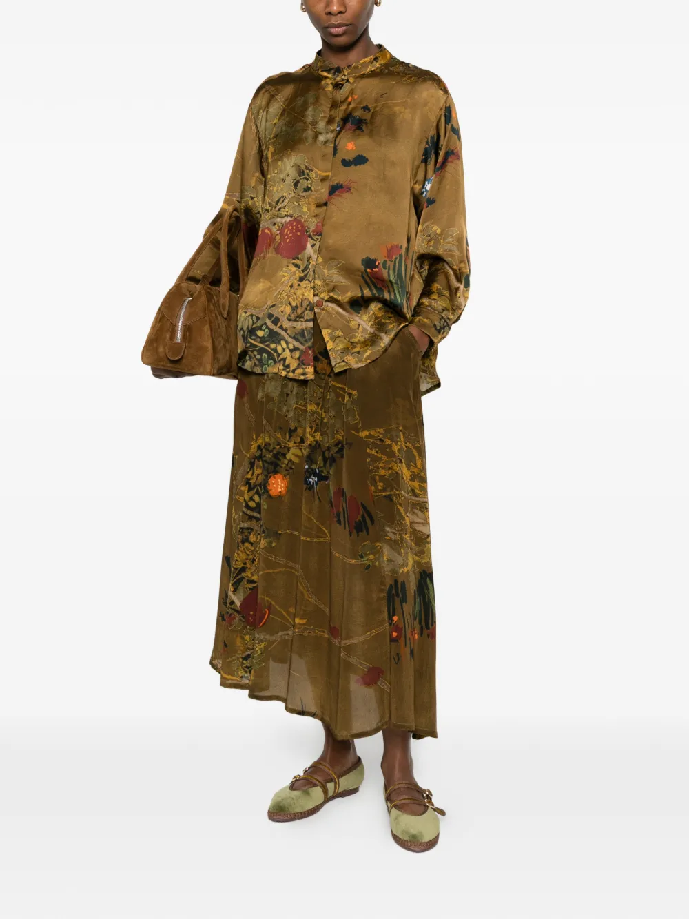  Yavi Falda Con Estampado Floral - Marrón 