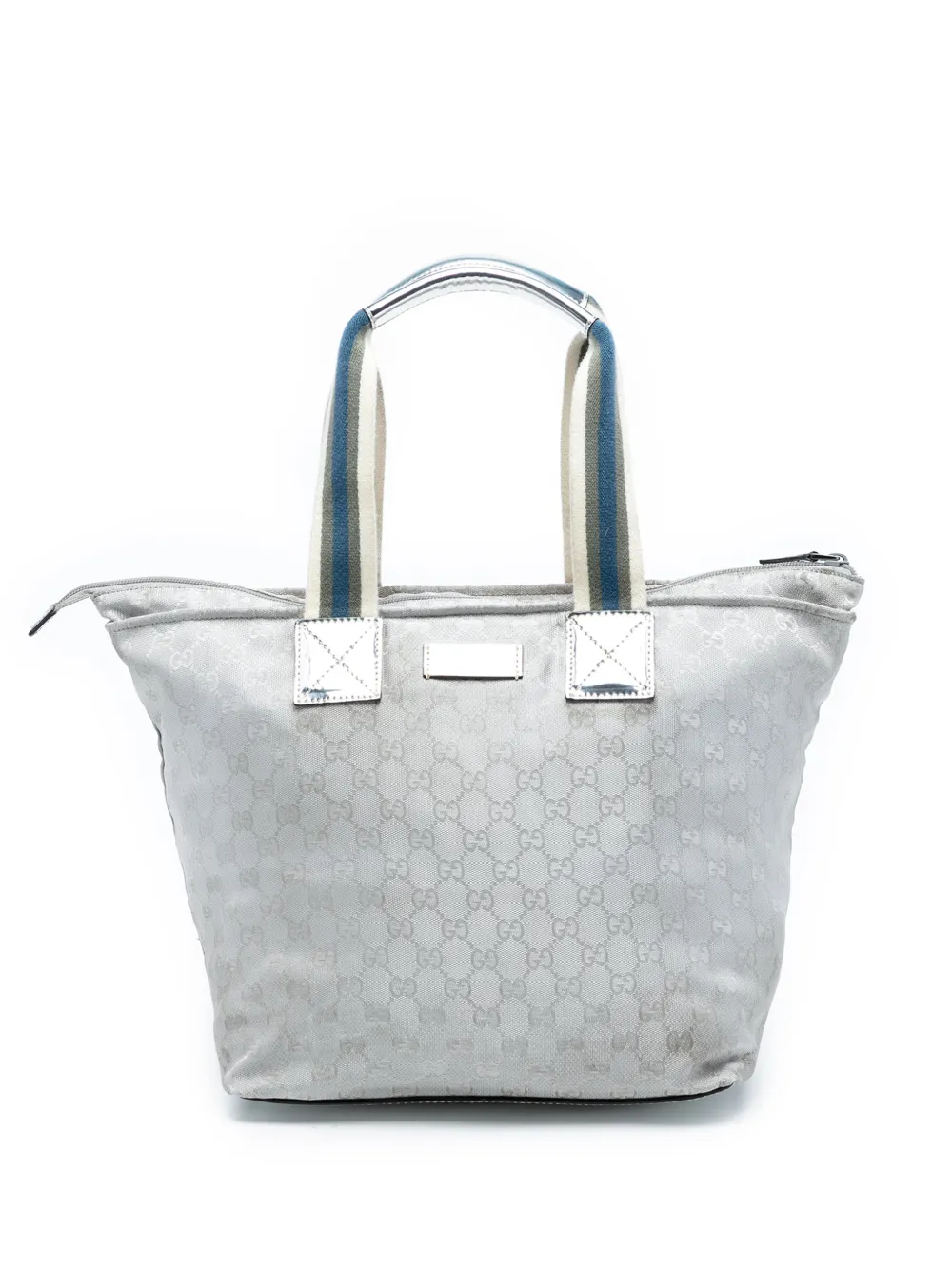 Gucci Pre-Owned 2016-2025 GG Canvas Web tote bag - Argento