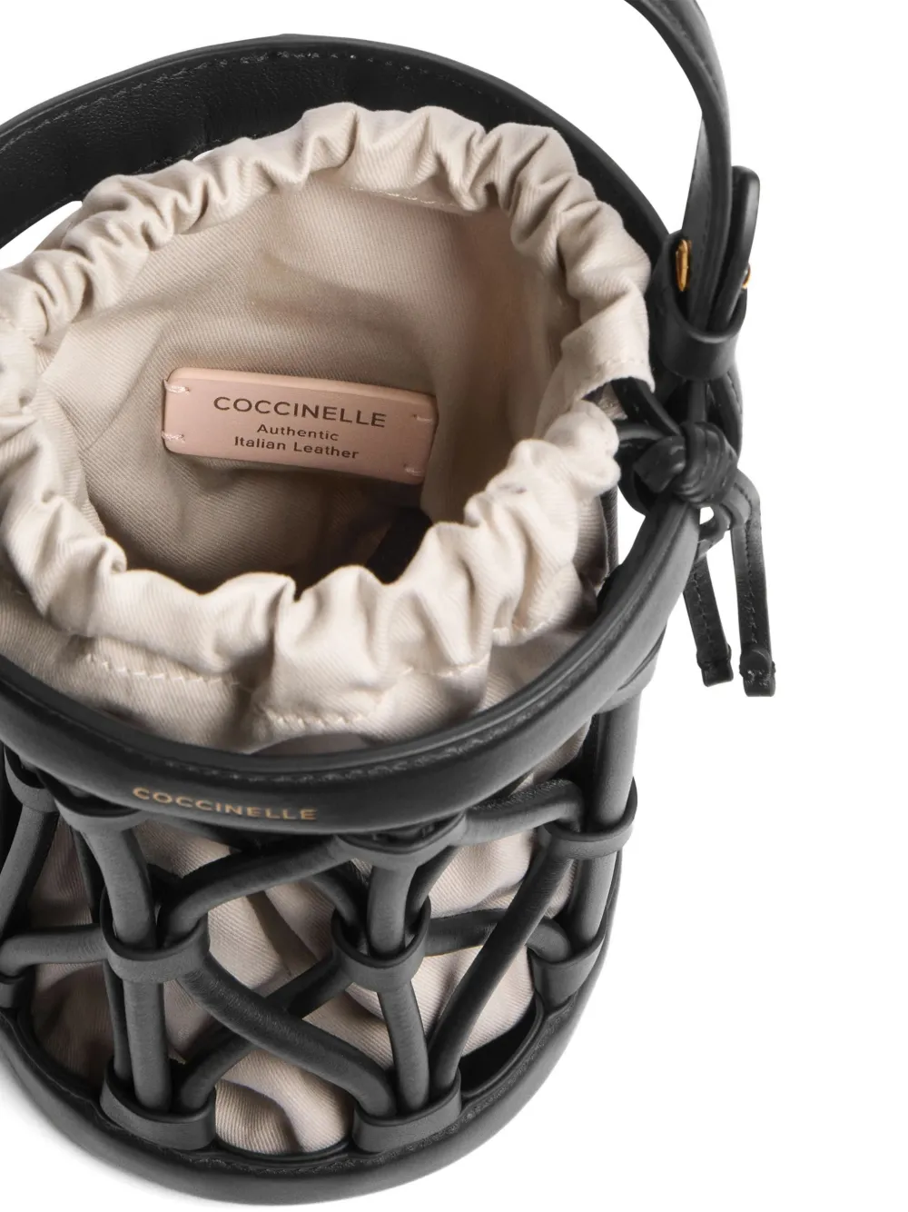 Coccinelle Kleine Koi bucket-tas met gekooid detail Zwart