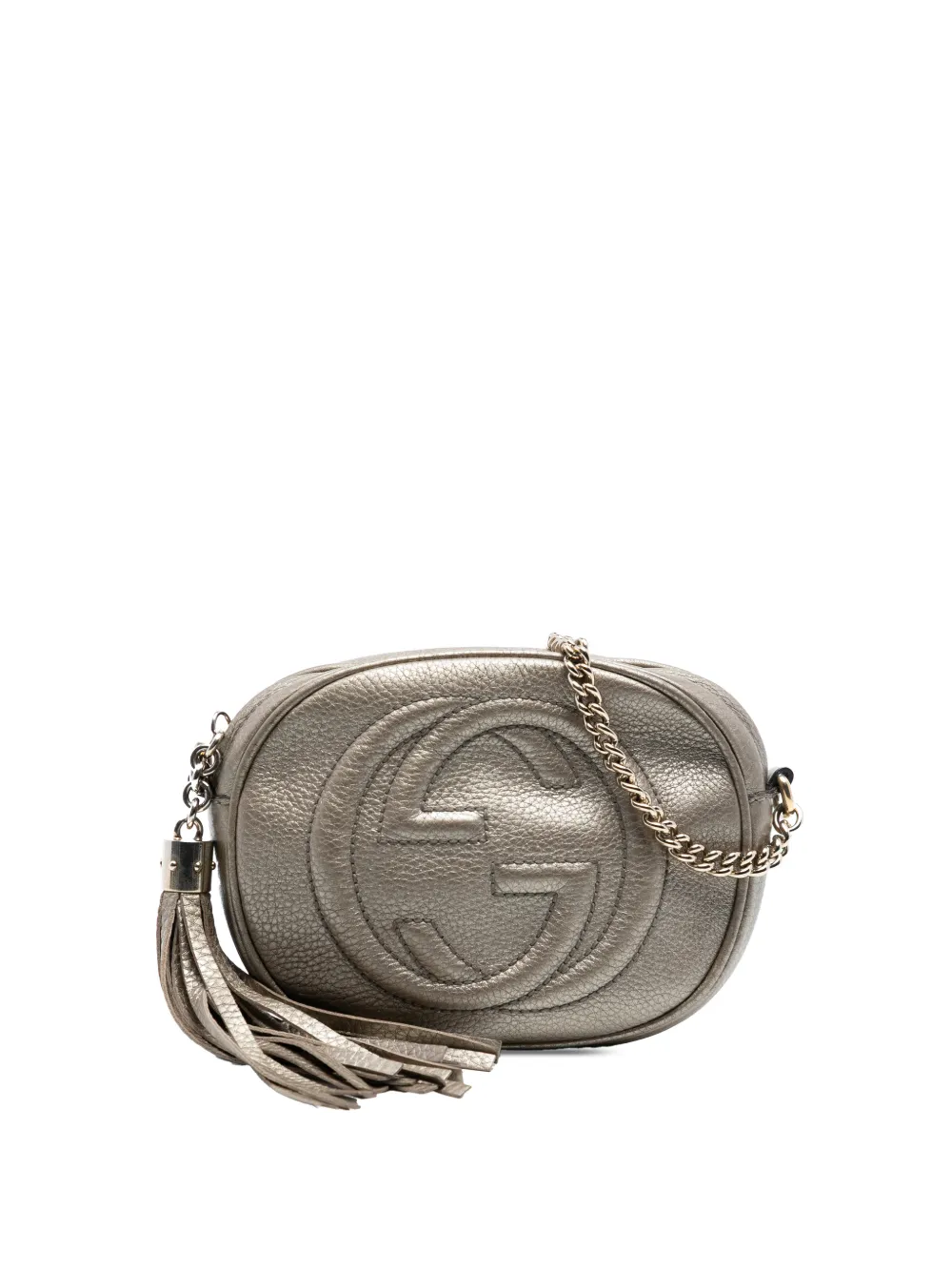 Gucci Pre-Owned 2016-2026 Mini Metallic Pebbled Calfskin Soho Chain crossbody bag - Oro