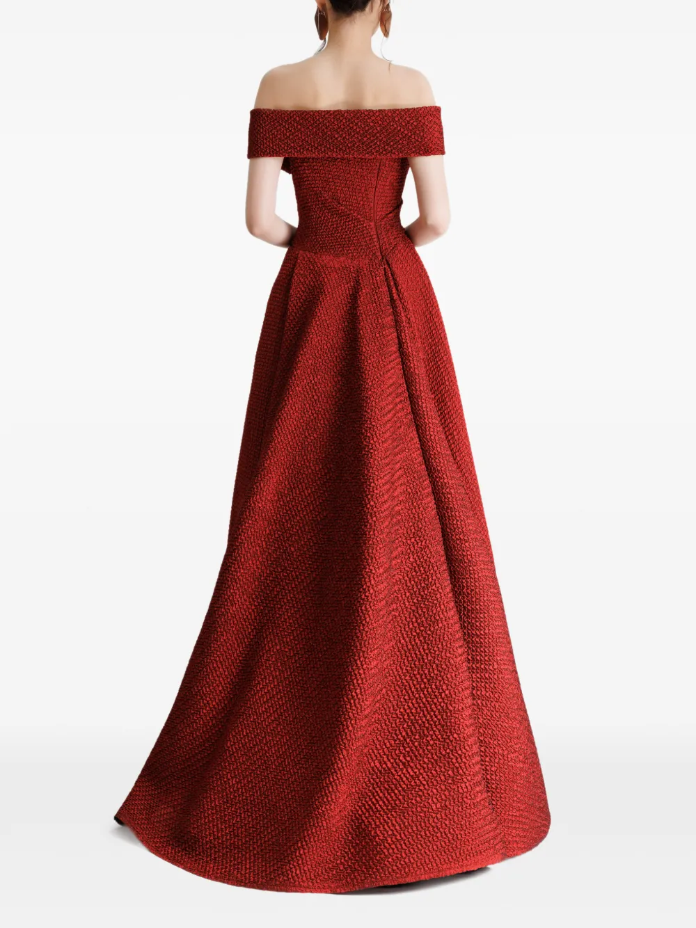 Gemy Maalouf Maxi-jurk met strikdetail en jacquard Rood