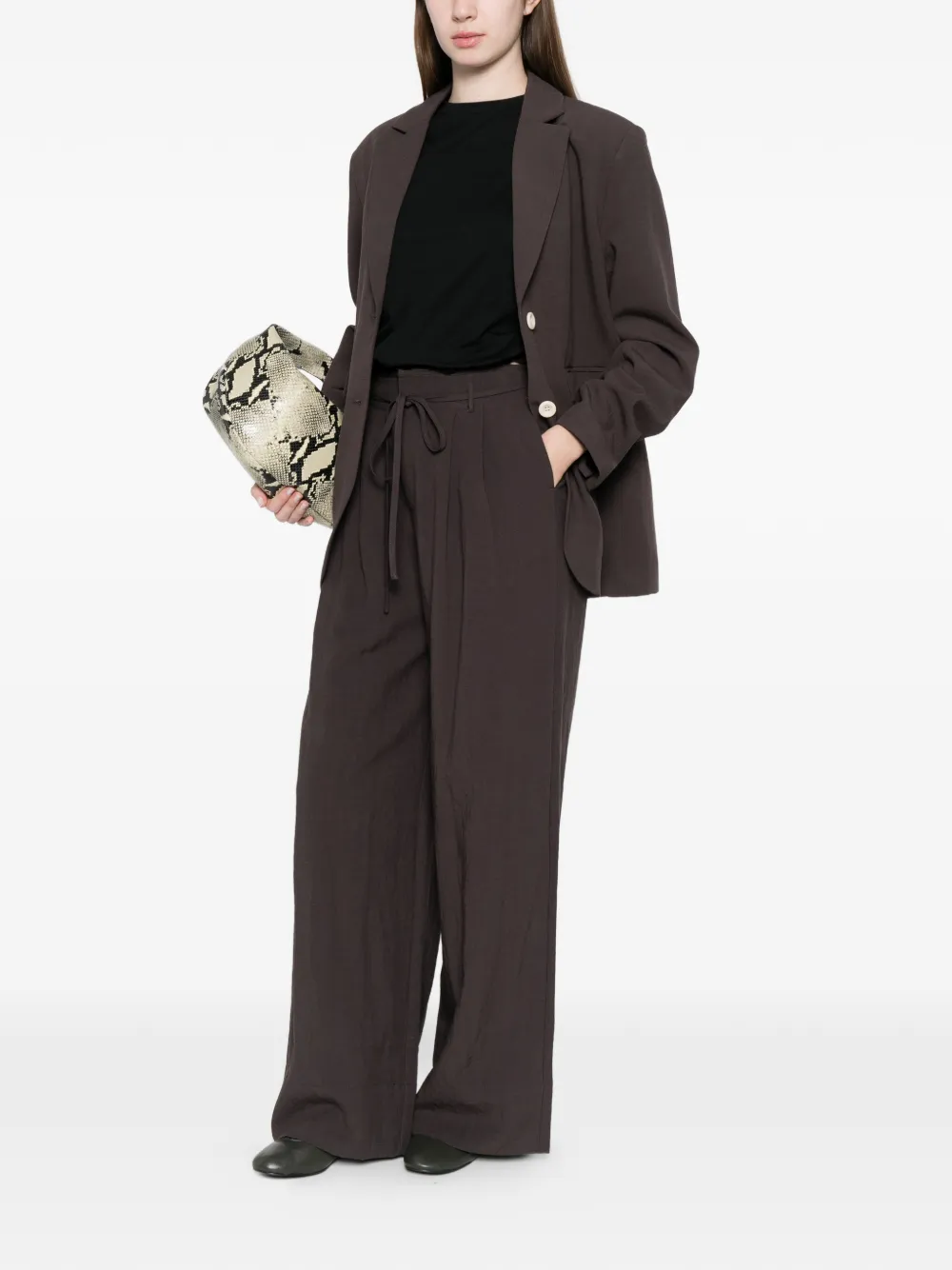  Eleh Malva Tie Waist Trousers - Brown 