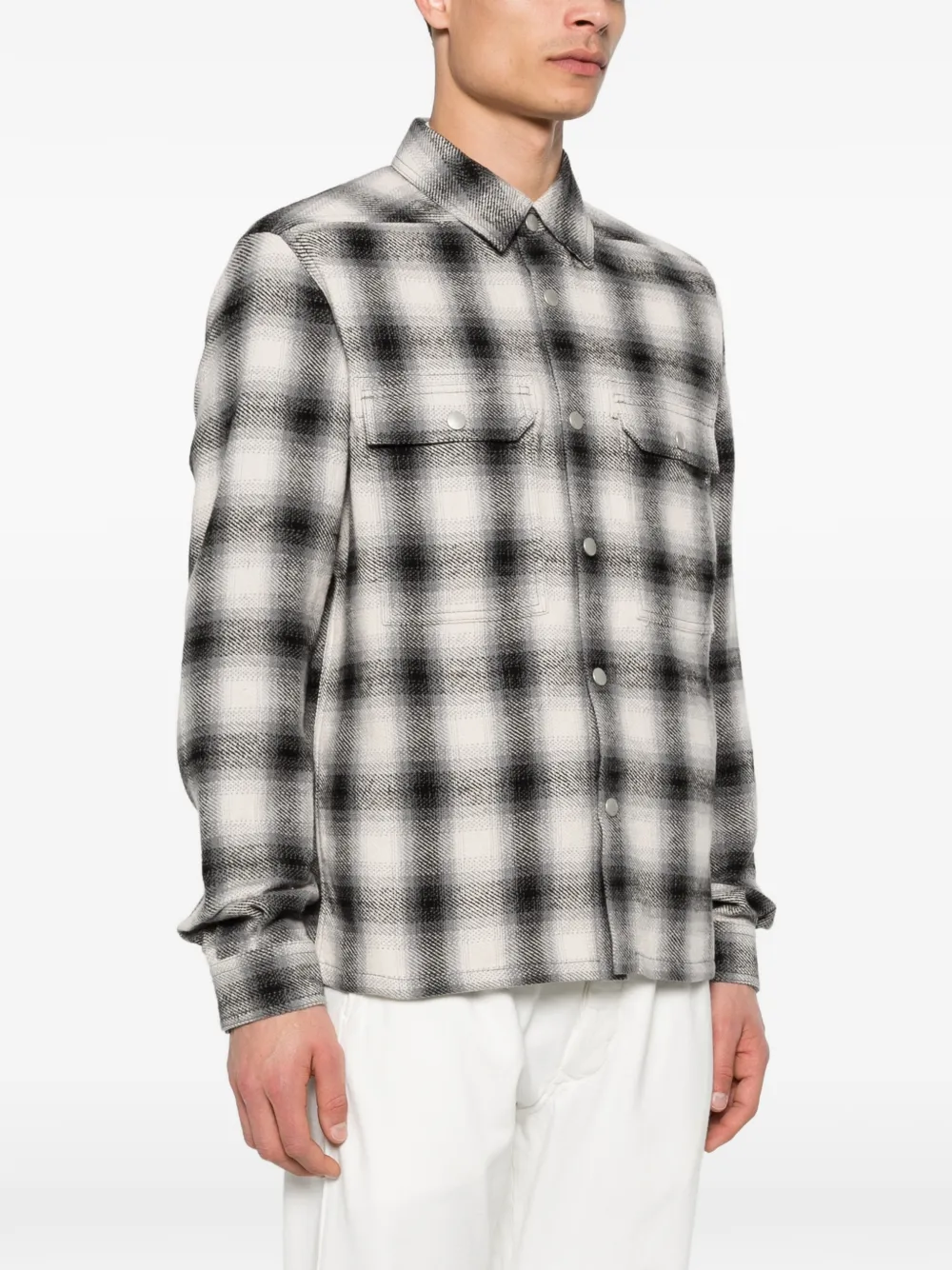 Rick Owens DRKSHDW Cropped geruit shirtjack Grijs