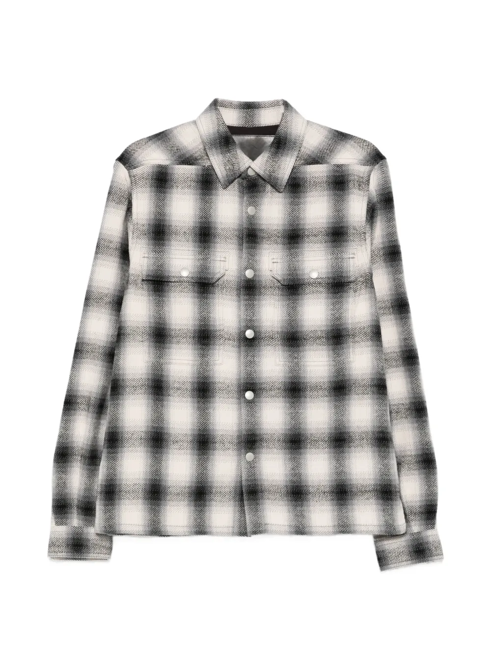 Rick Owens DRKSHDW cropped plaid overshirt - Grigio