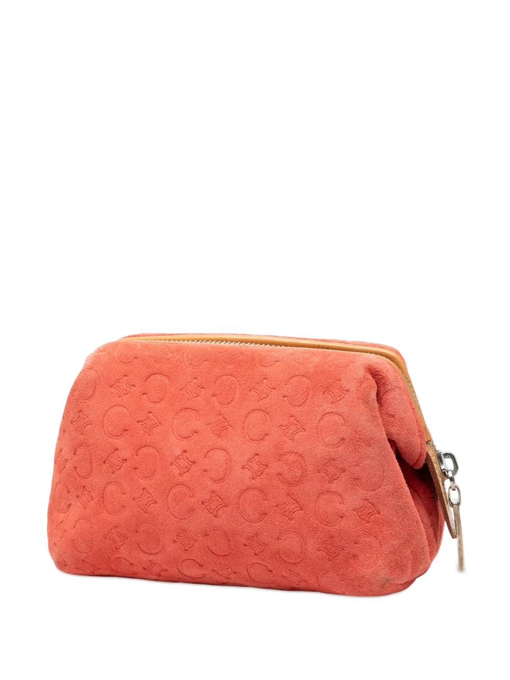 Celine Pre-owned 2000 C Macadam Suede Pouch in Orange, view 2