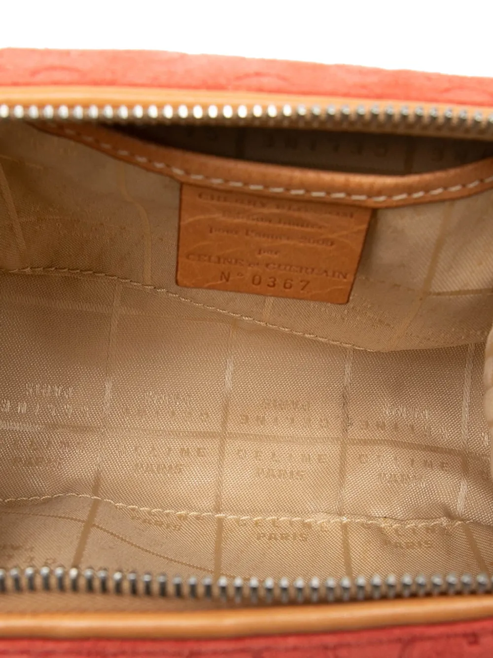 Celine Pre-owned 2000 C Macadam Suede Pouch in Orange, view 4