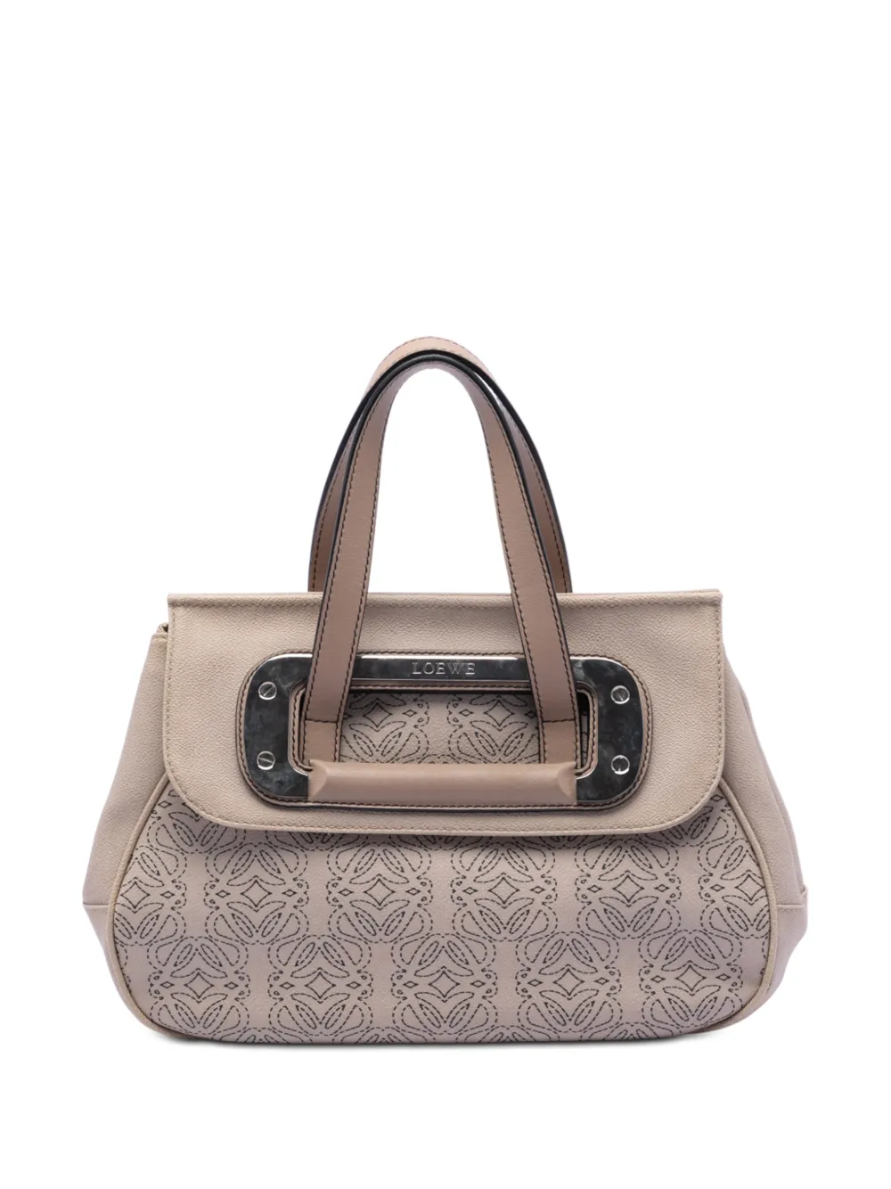 Loewe Pre-Owned 2008 Anagram Coated Canvas Kite satchel - Marrone