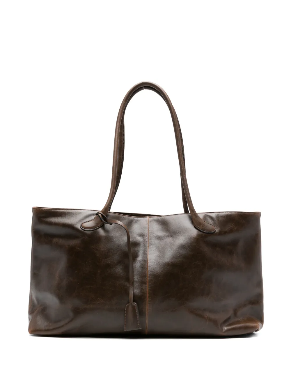 Low Classic Haricot leather shoulder bag - Marrone