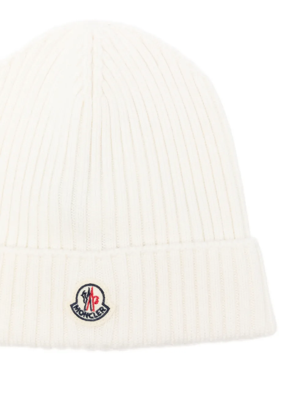  Moncler Enfant Ribbed-knit Beanie Hat - White 