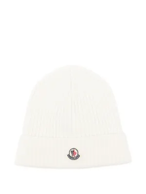 Moncler Enfant ロゴパッチ ビーニー | ニュートラル | FARFETCH JP