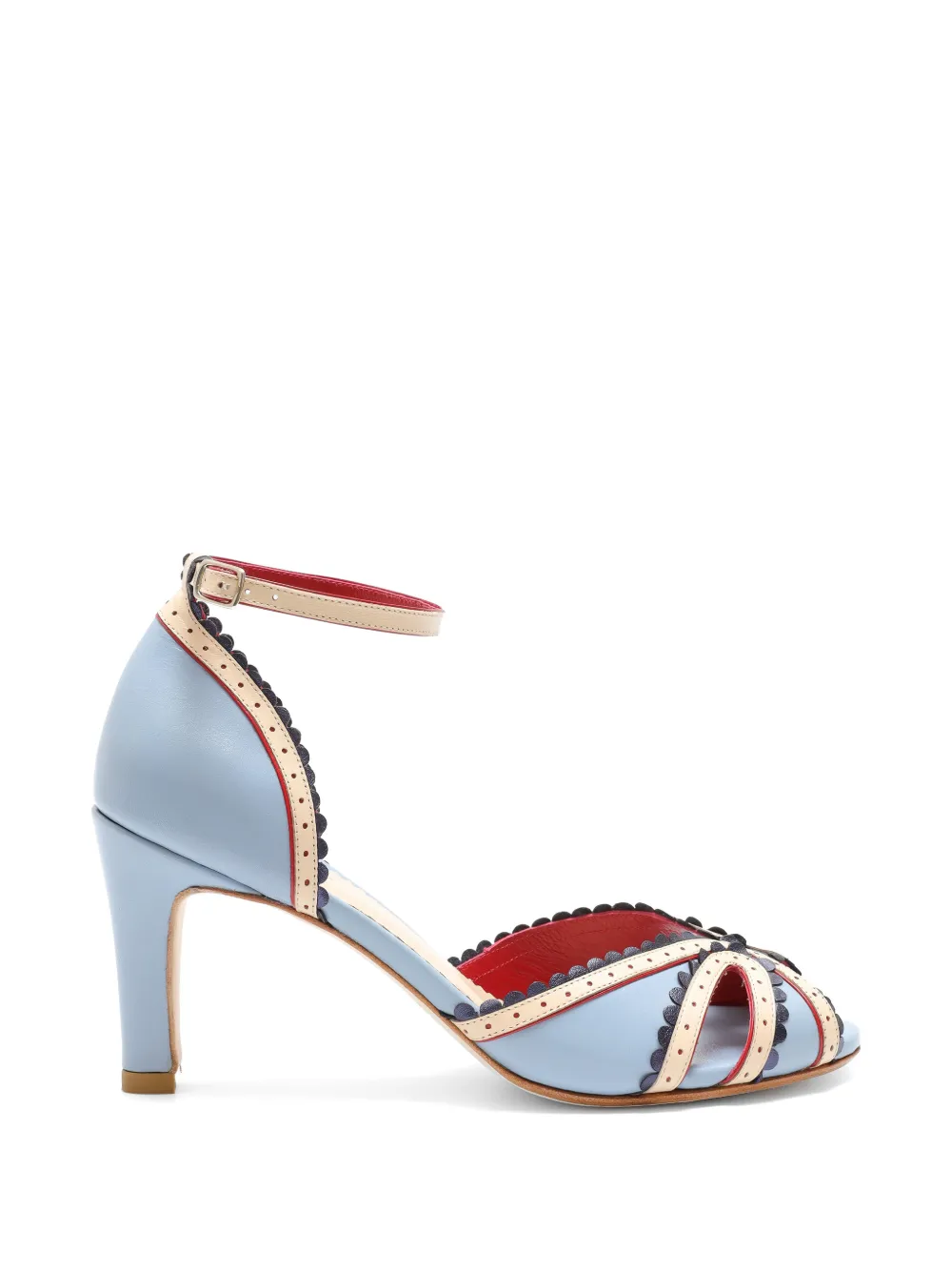 Sarah Chofakian Porto ankle strap cutout sandals Blauw
