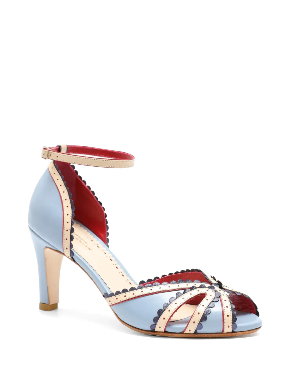 Sarah Chofakian Porto ankle strap cutout sandals Blauw