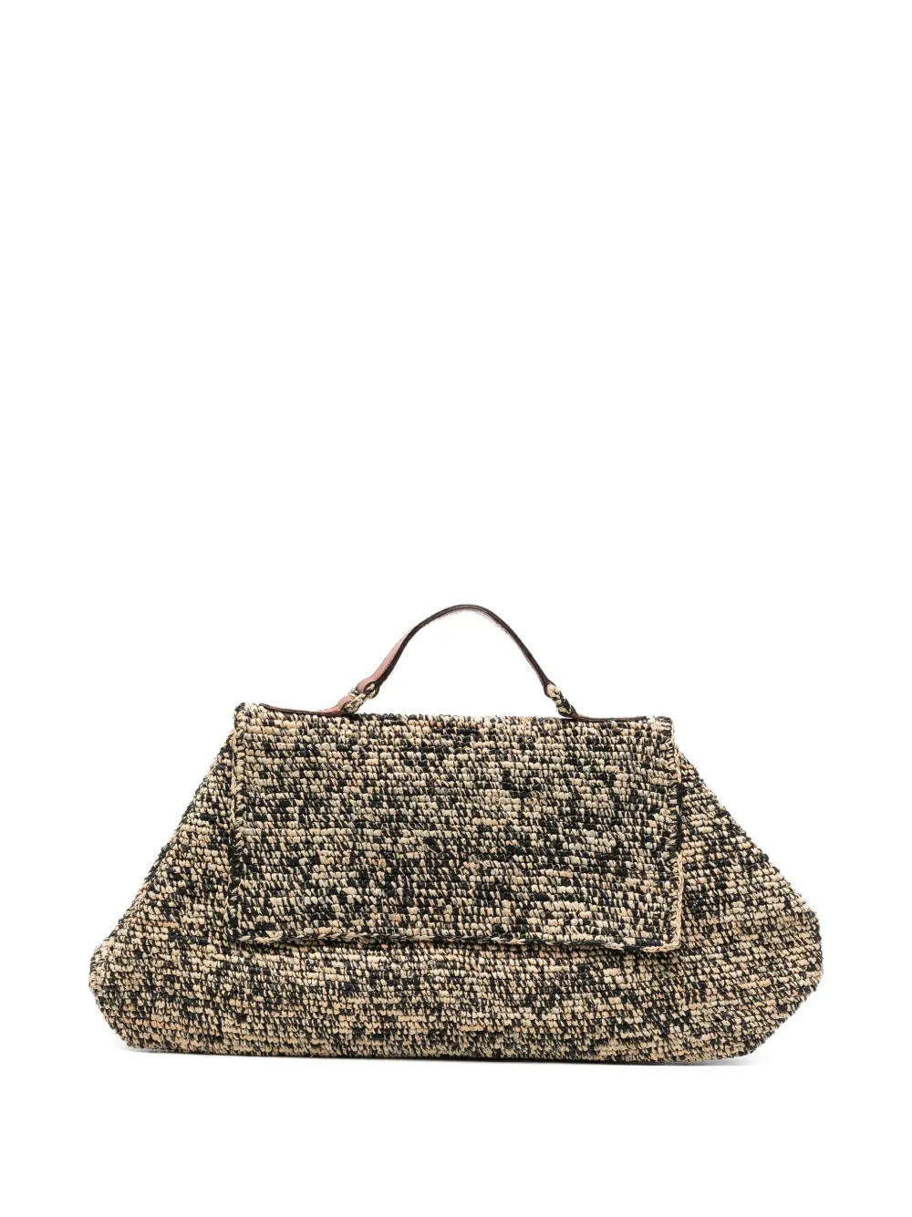 IBELIV Lahady raffia top handle tote bag - Nero