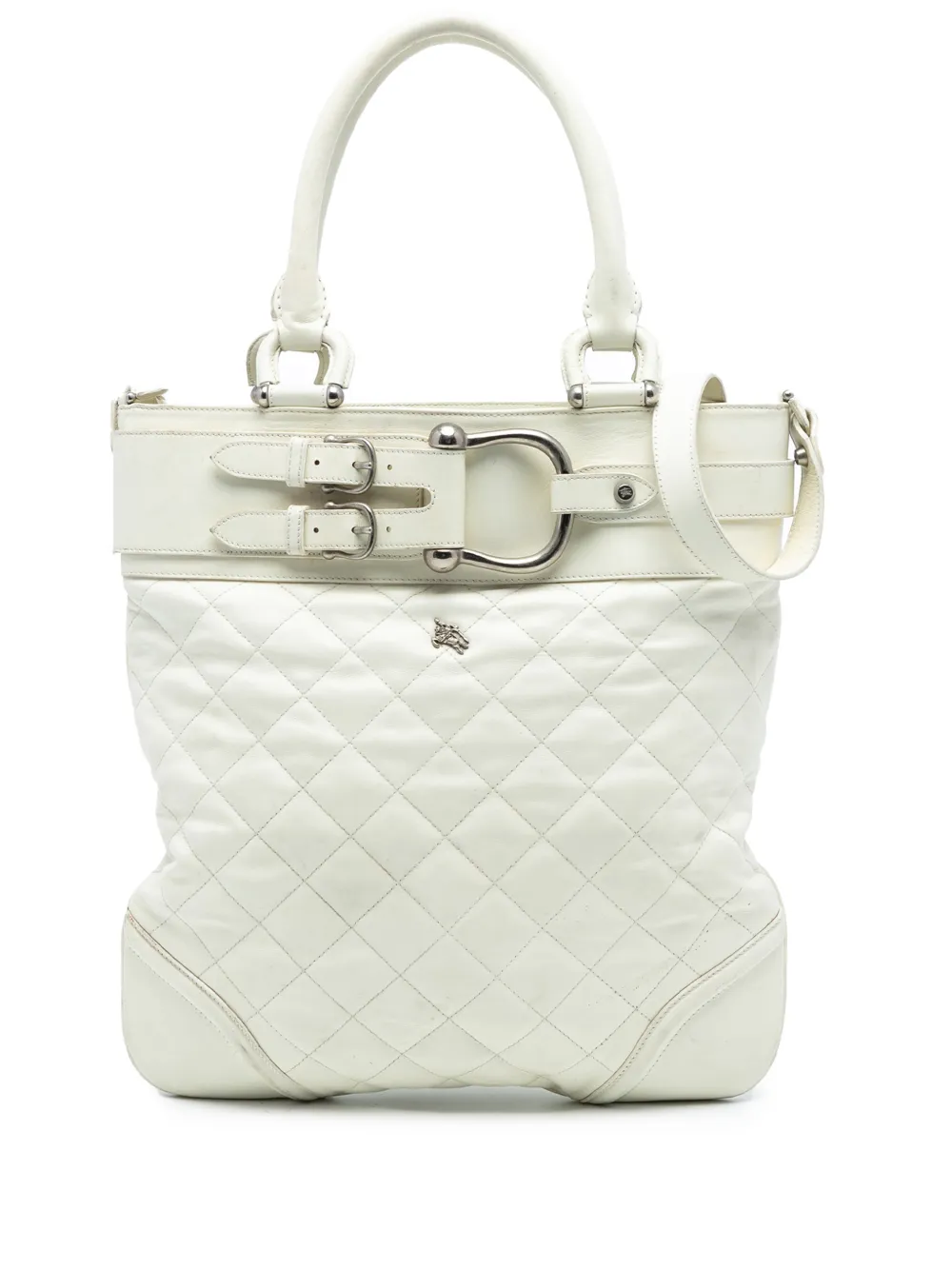 Burberry Pre-Owned 2000-2017 Quilted Leather Hillgate Convertible Tote satchel - Bianco