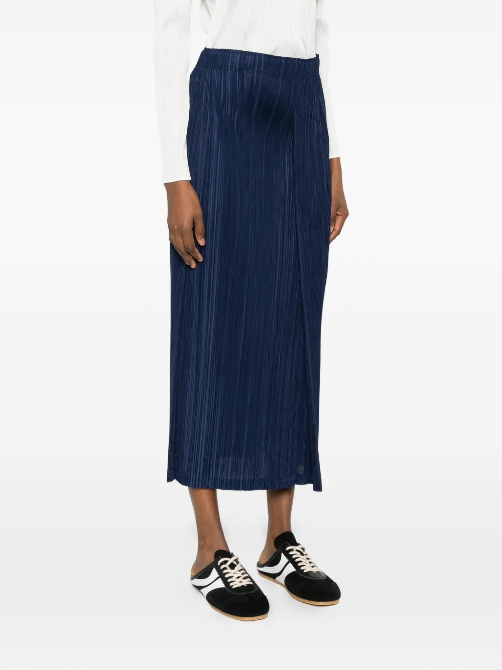  Pleats Please Issey Miyake Pleated Midi Skirt - Blue 