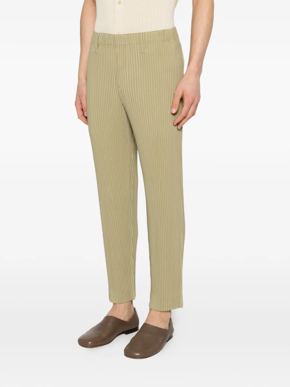 Homme Plissé Issey Miyake Plooibroek met toelopende pijpen Groen