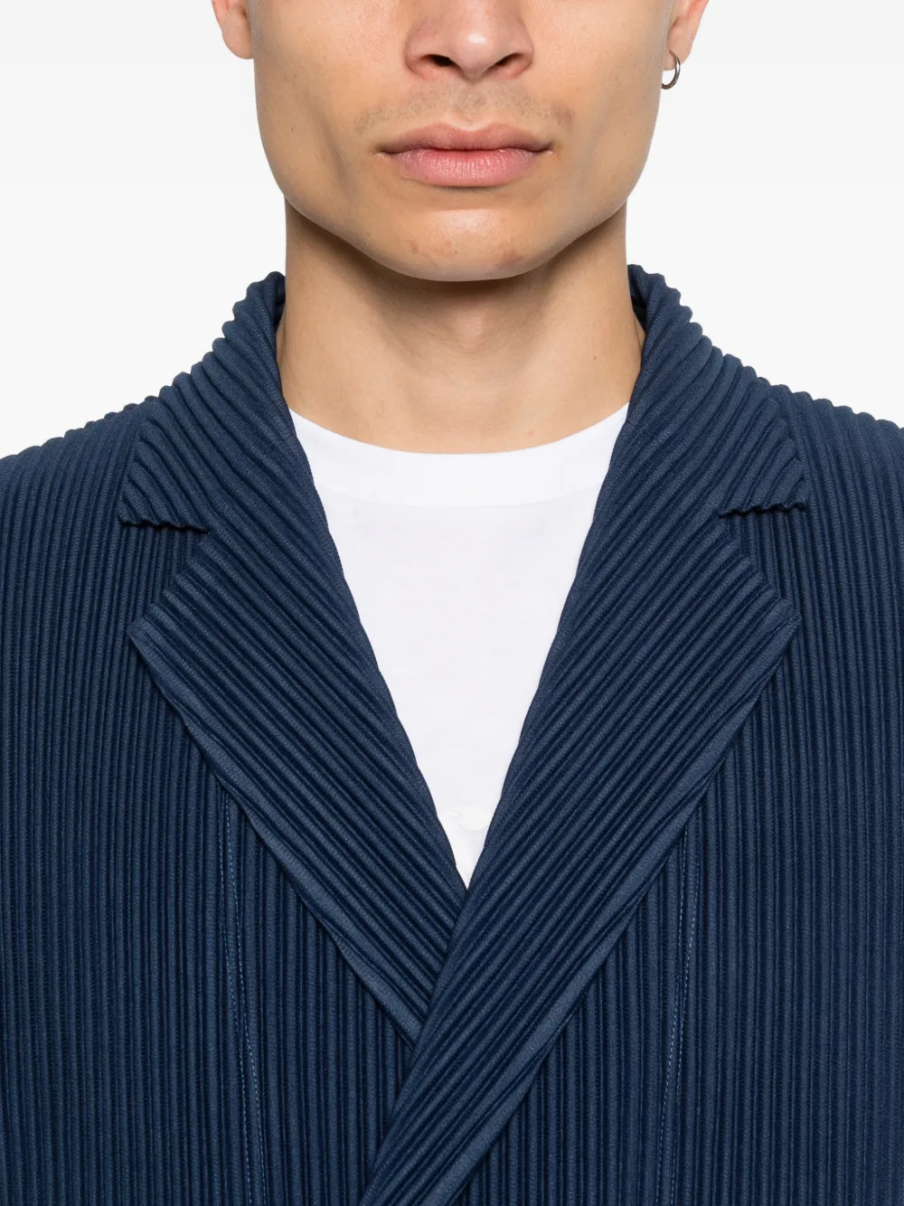 Homme Plissé Issey Miyake Pleated double-breasted Jacket | Blue