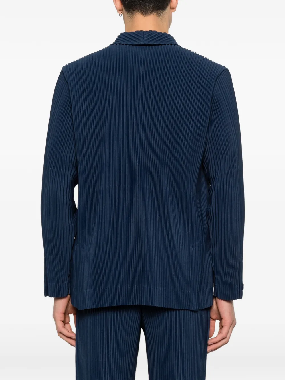 Homme Plissé Issey Miyake Pleated double-breasted Jacket | Blue