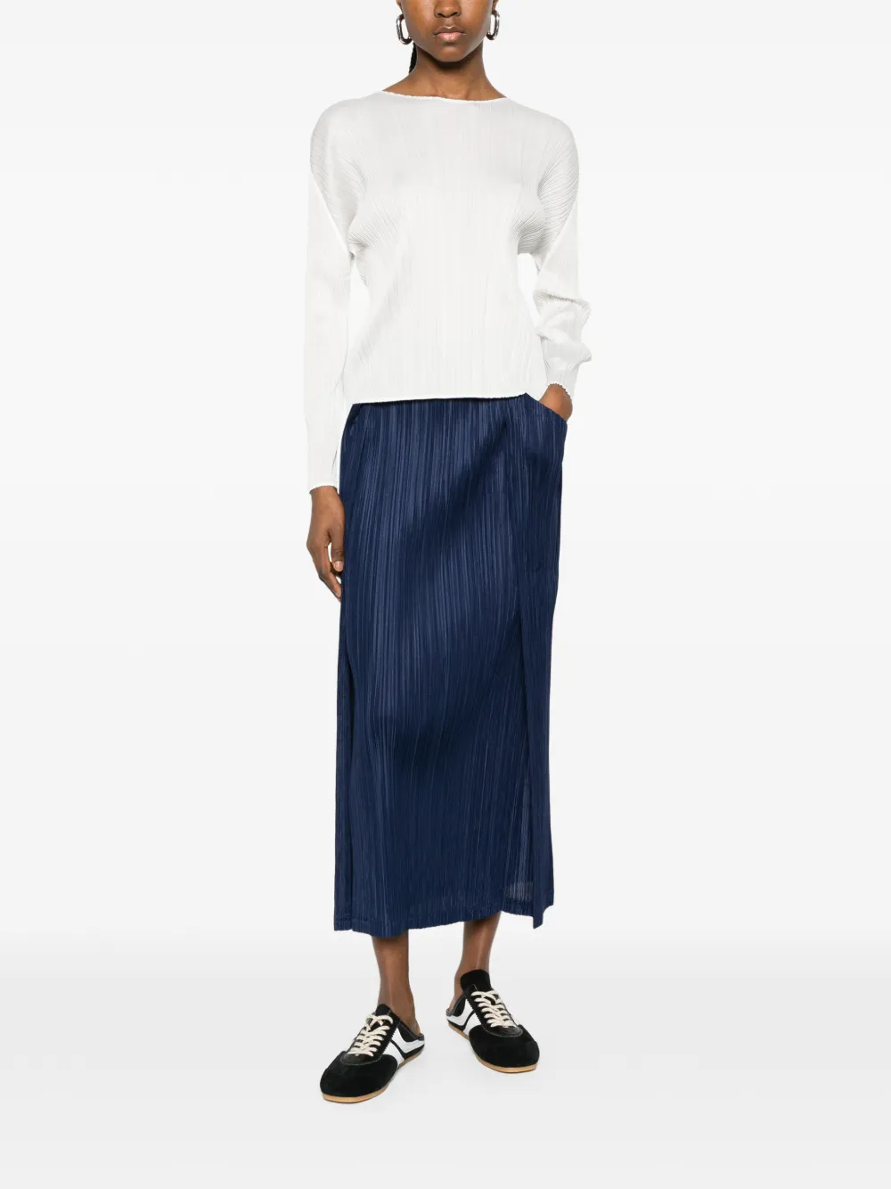  Pleats Please Issey Miyake Pleated Top - White 