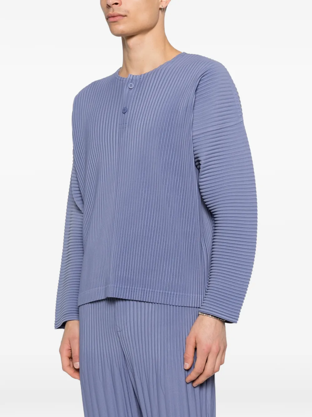 Homme Plissé Issey Miyake February T-shirt met knopen Paars