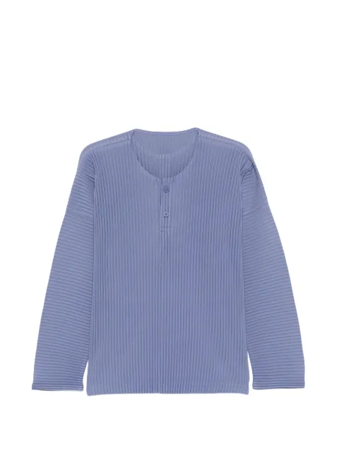Homme Plissé Issey Miyake February pleated buttoned T-shirt