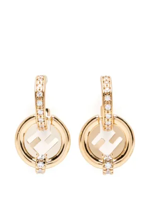 FENDI モノグラム フープピアス | ゴールドトーン | FARFETCH JP