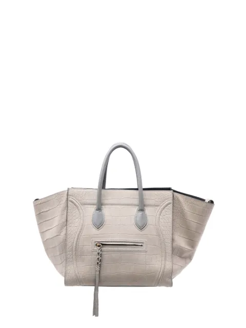 Celine Pre-Owned 2012 Medium Croc Embossed Leather Luggage Phantom tote bag