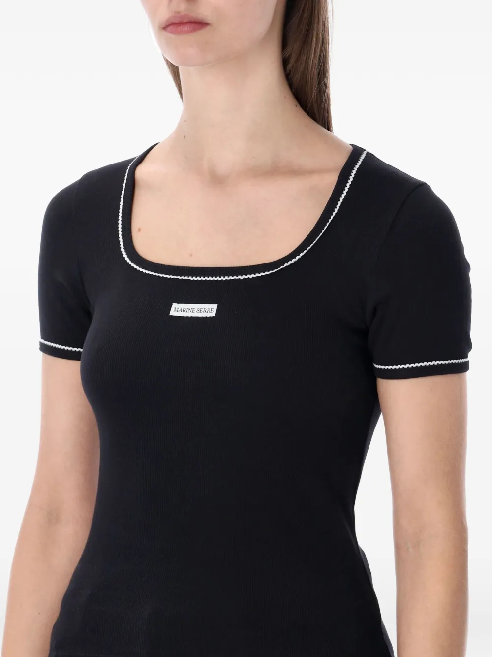 Marine Serre T-shirt met logodetail Zwart