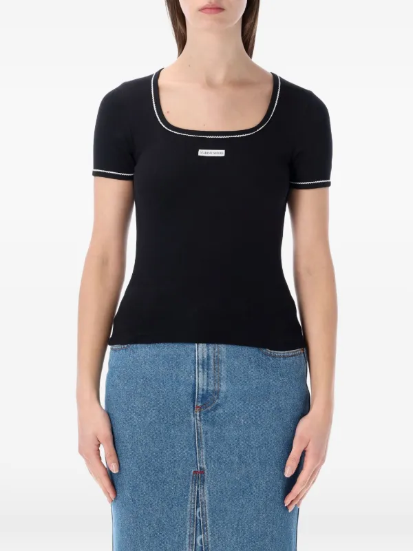 Marine Serre logo-detail T-shirt | Black | FARFETCH