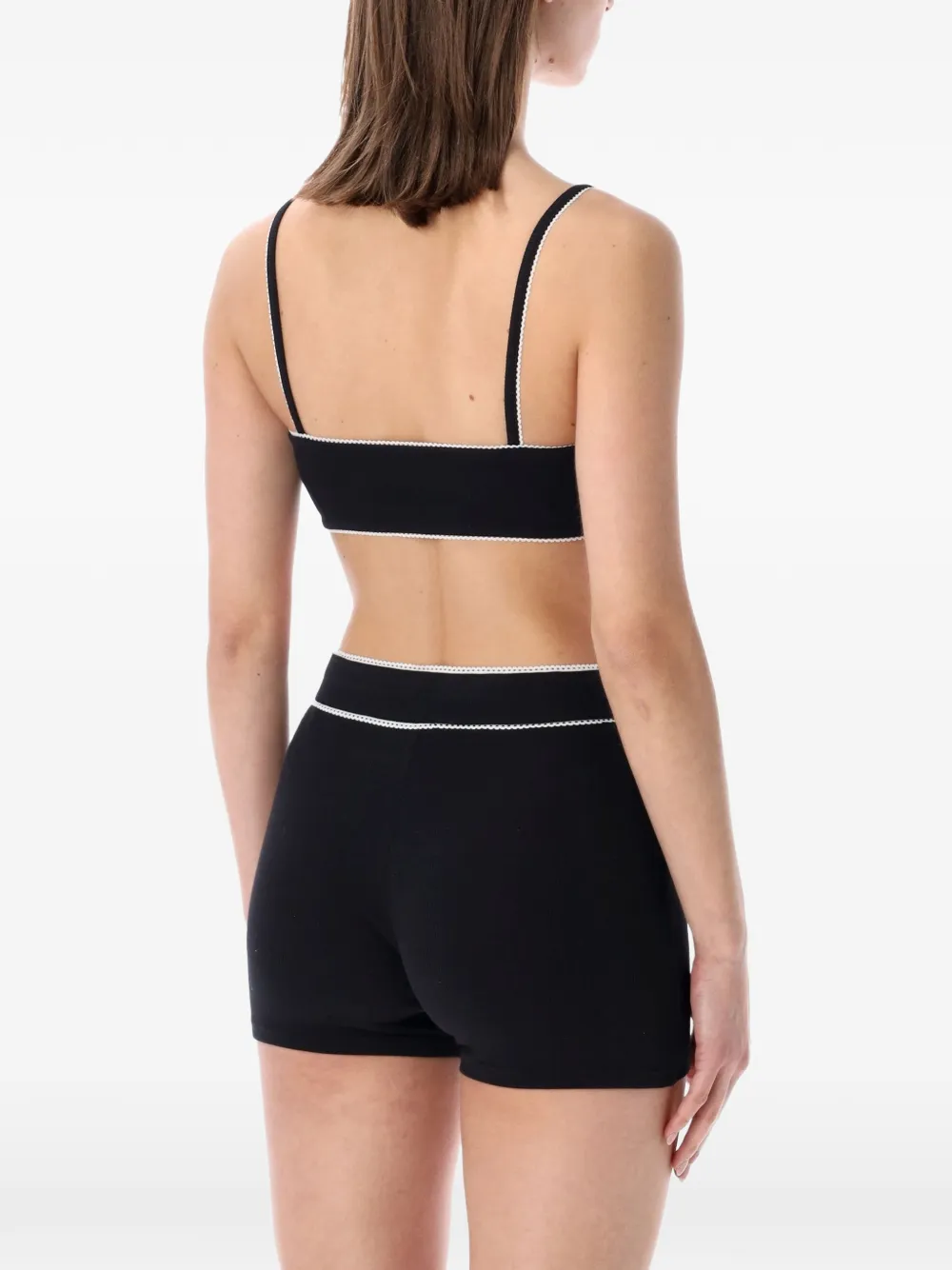 Marine Serre Cropped top met logopatch Zwart