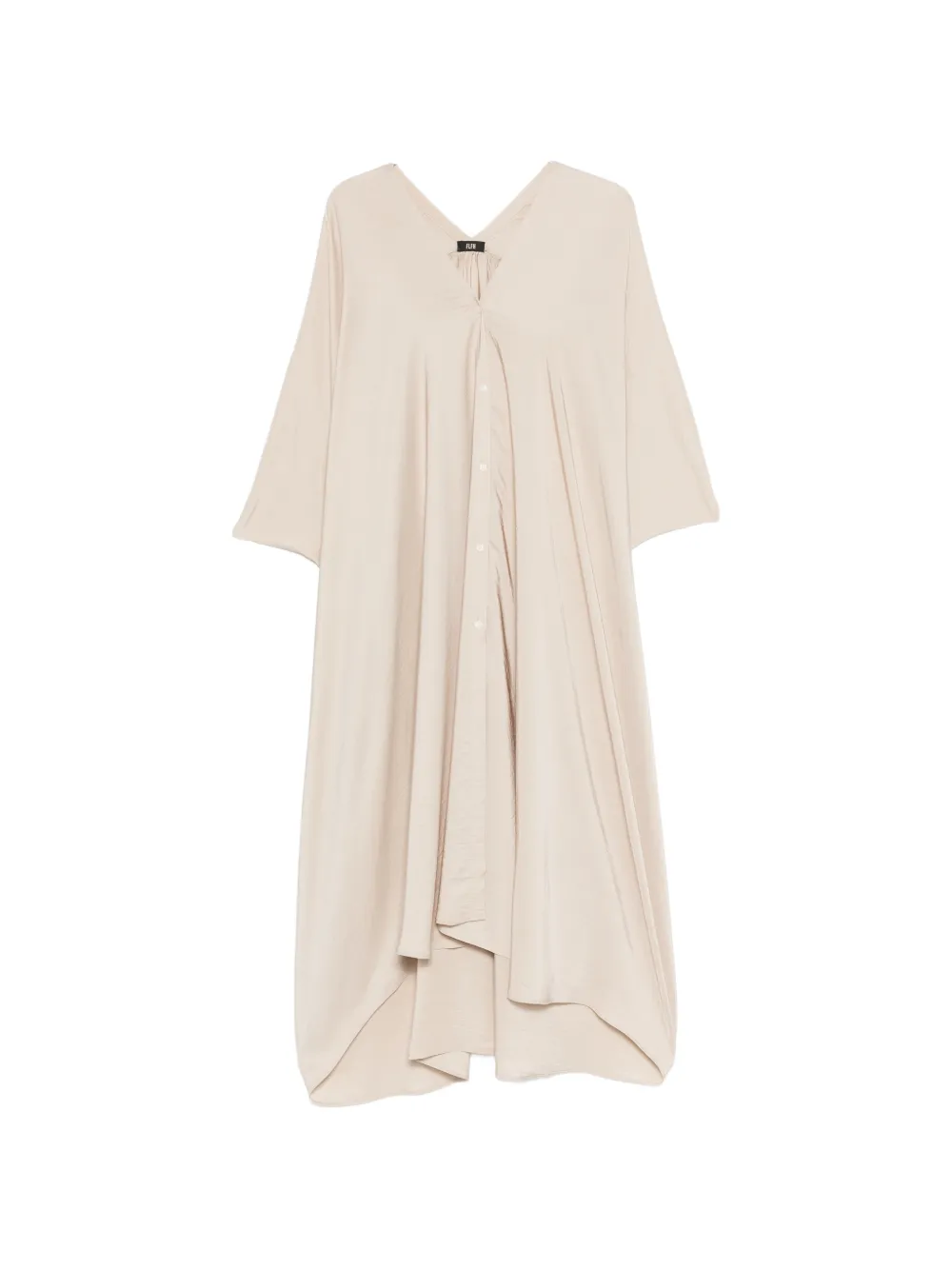 Eleh button V-neck dress - Neutrals
