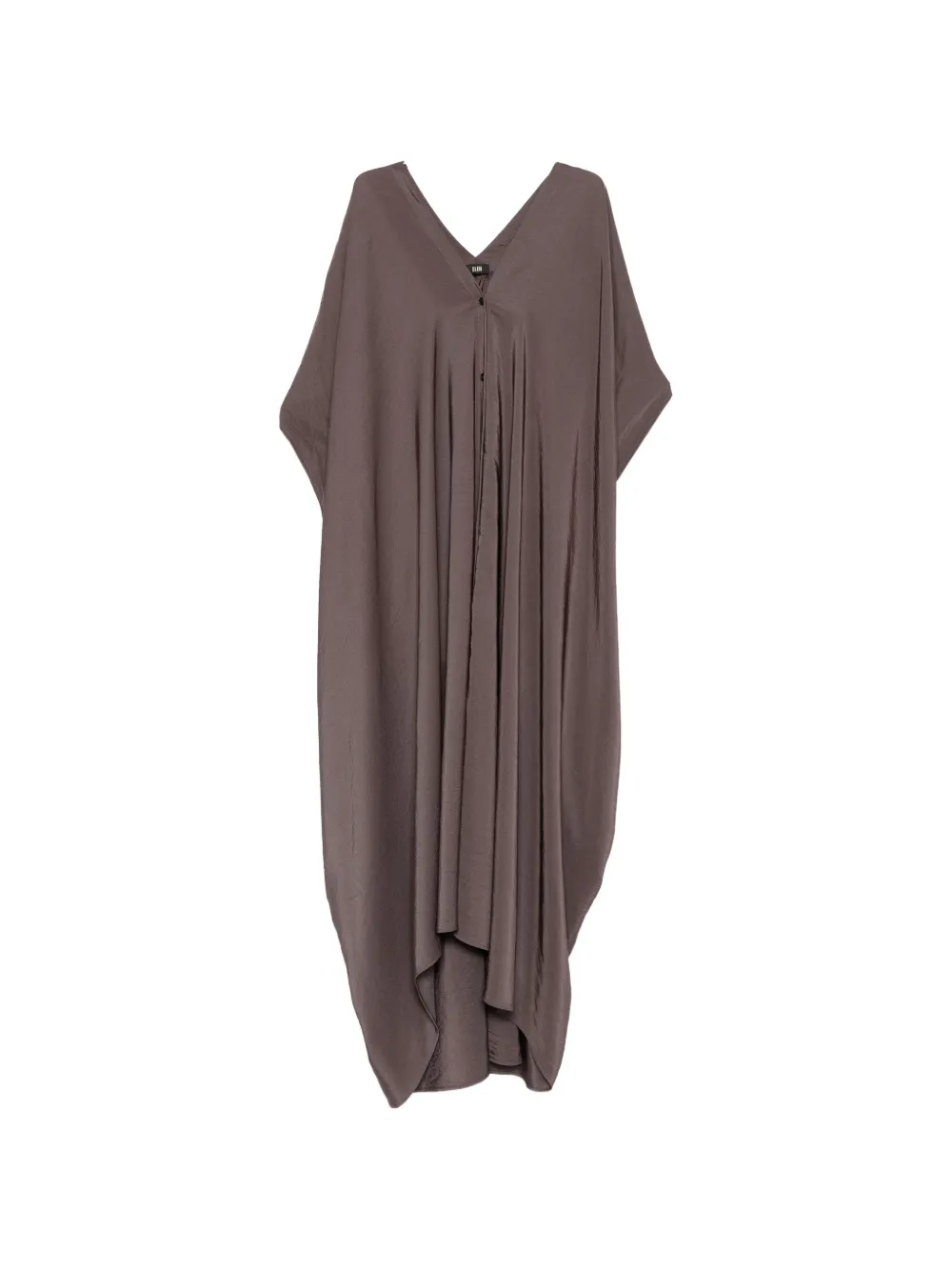 Eleh V-neck button midi dress - Marrone