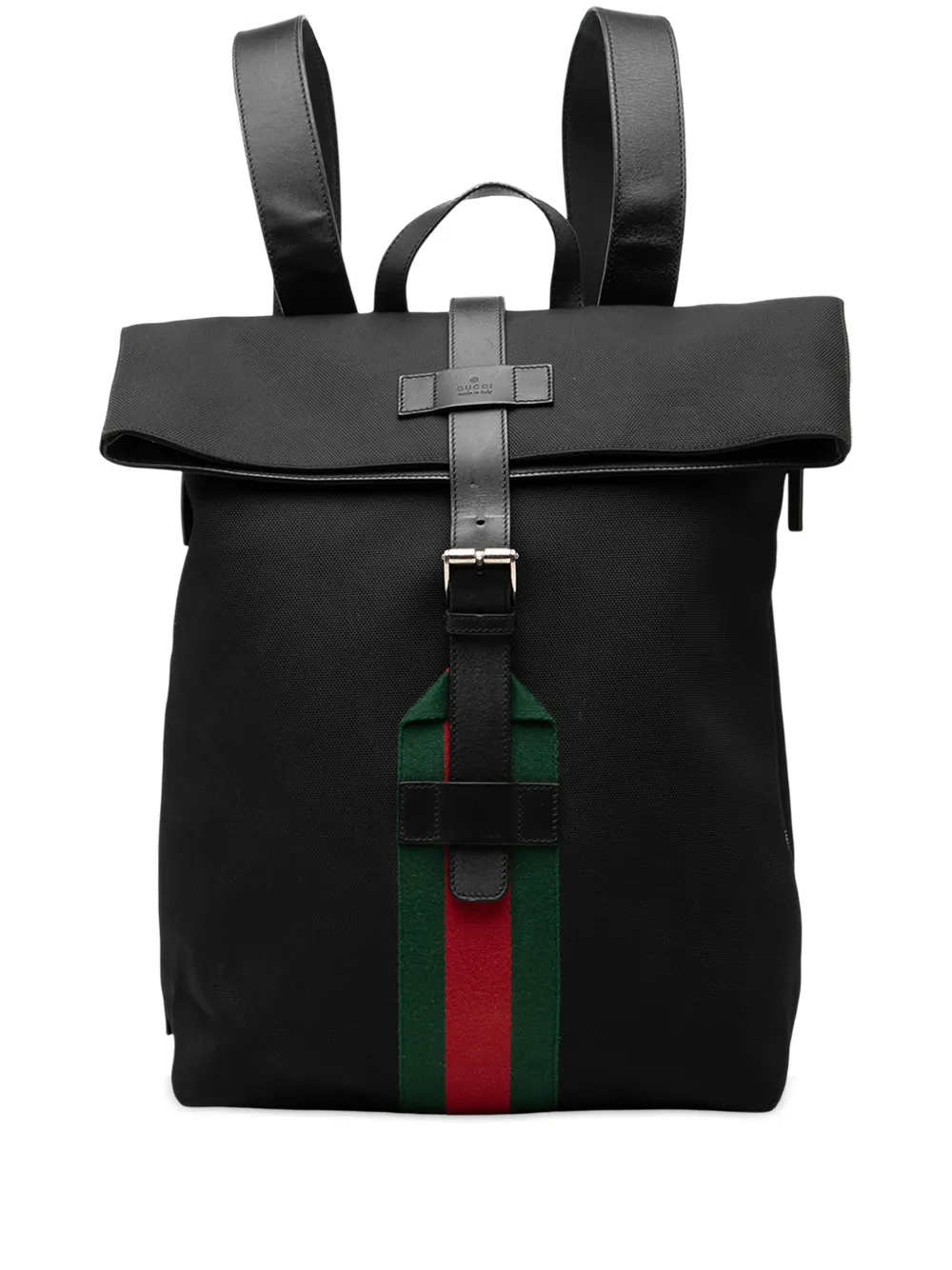 Gucci Pre-Owned 2000-2015 Canvas Techno Web Fold Over backpack - Nero