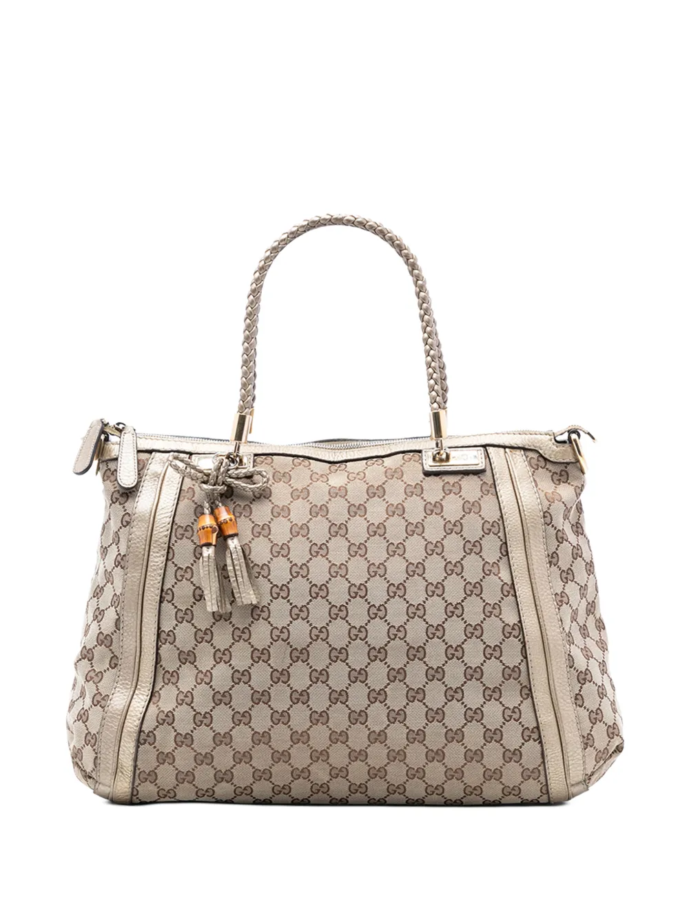 Gucci Pre-Owned 2016-2026 GG Canvas Bella Convertible Tote satchel - Marrone