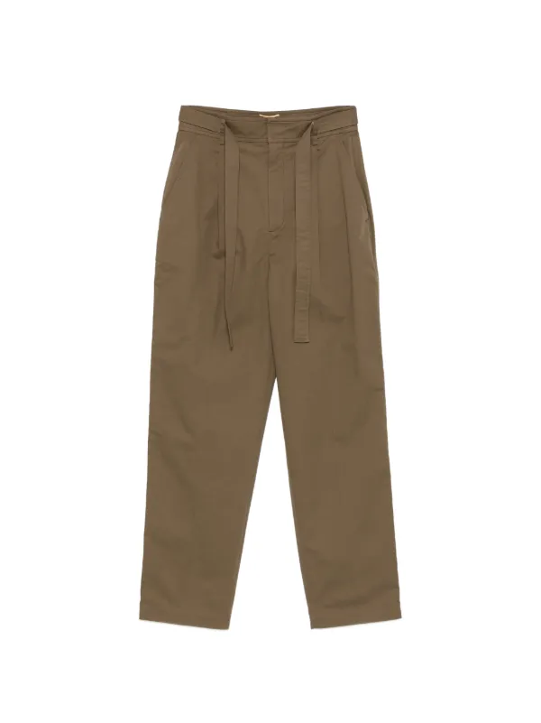 Saint Laurent Belted Trousers in Green