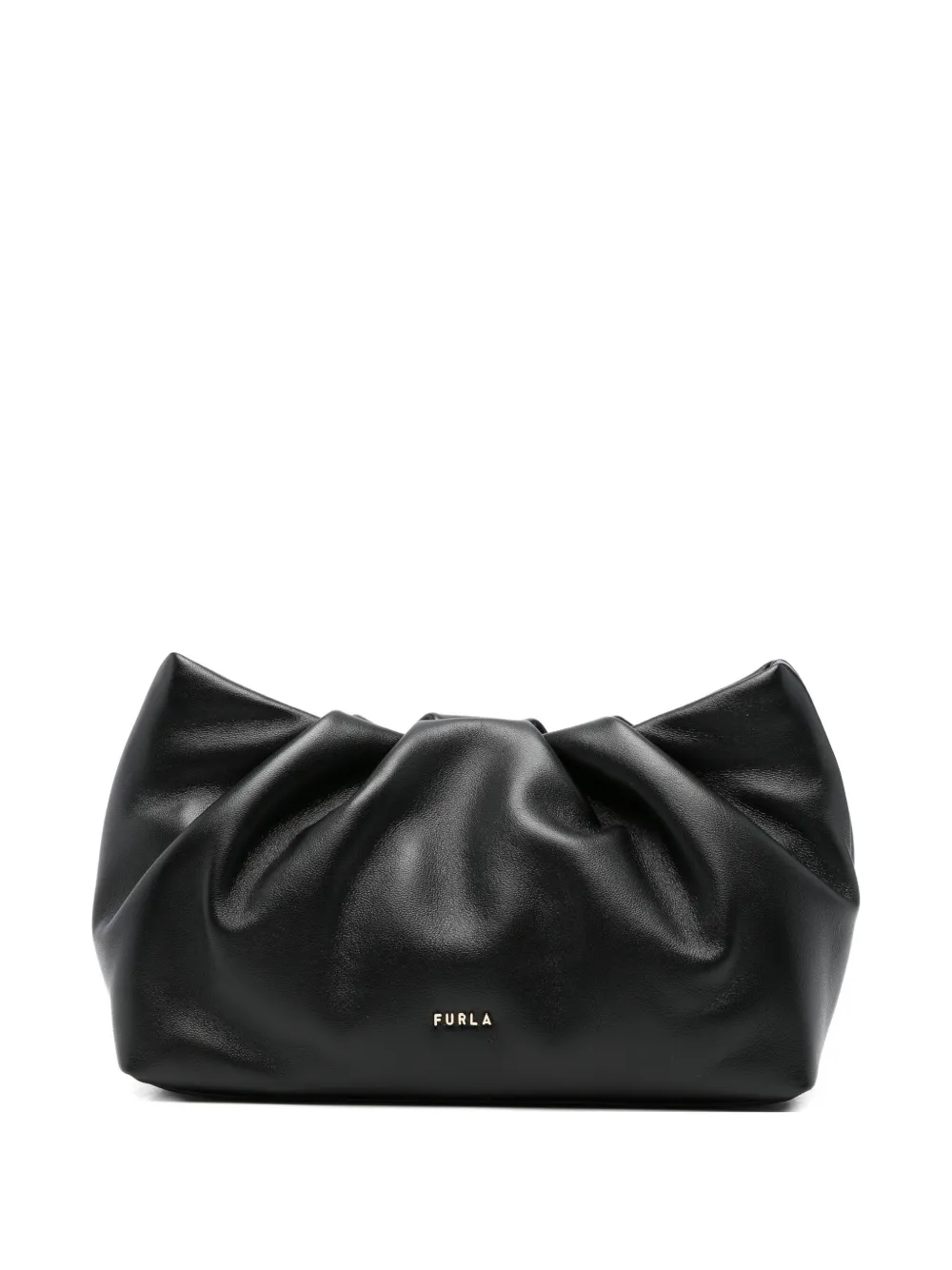 Furla mini Delia gathered clutch bag - Nero