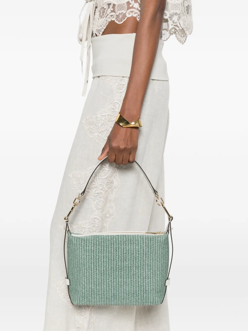 Furla Geweven schoudertas met band Groen