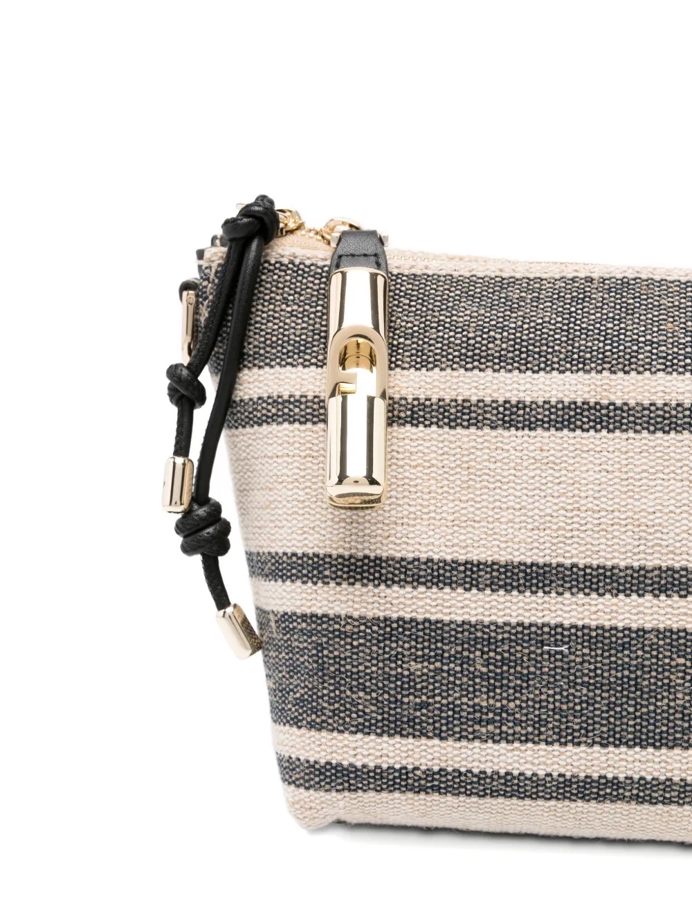 Furla Gestreepte schoudertas Beige