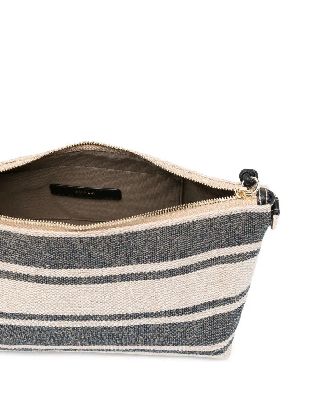 Furla Gestreepte schoudertas Beige