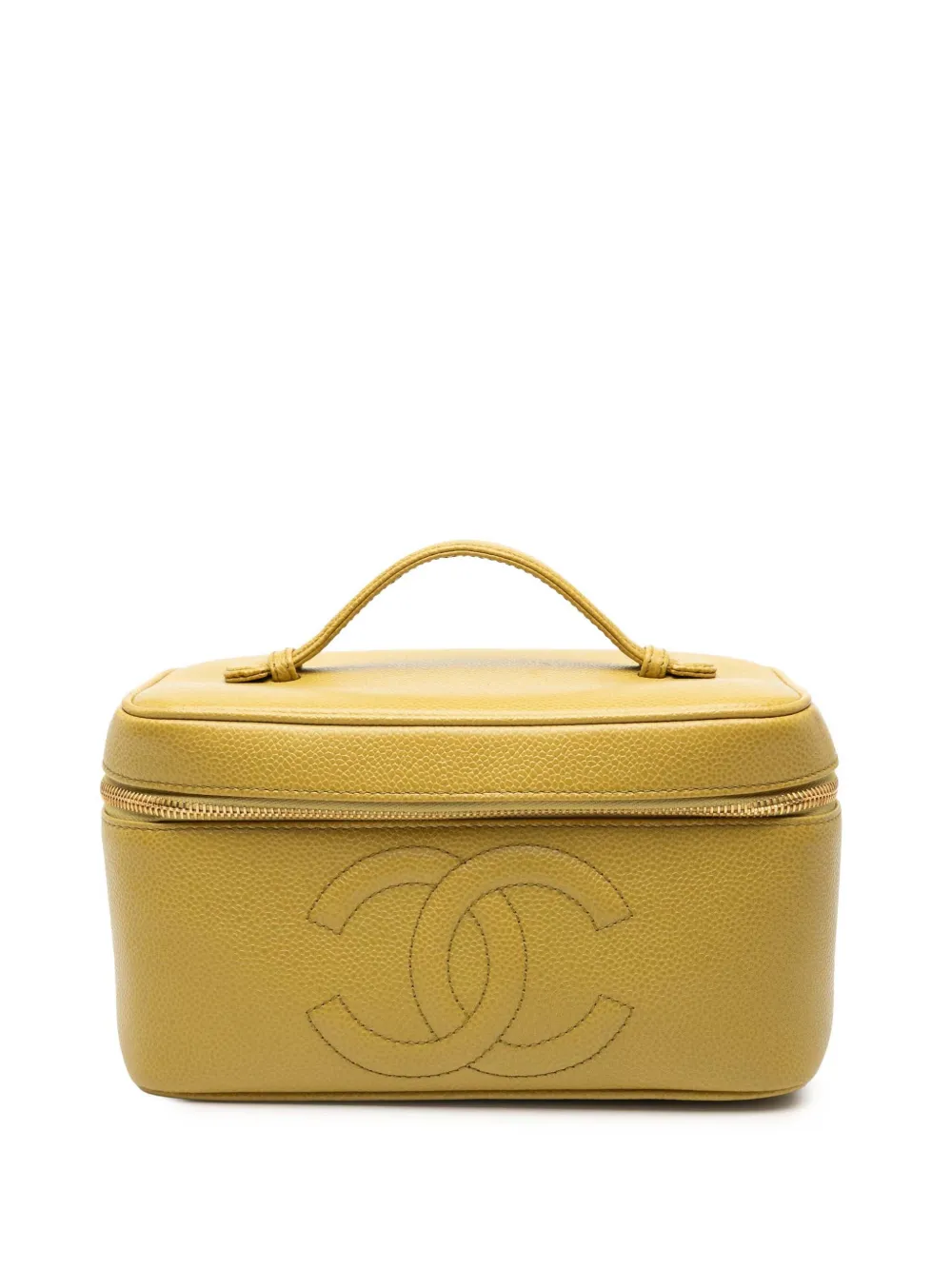 CHANEL Pre-Owned 1997-1999 CC Caviar vanity bag - Giallo