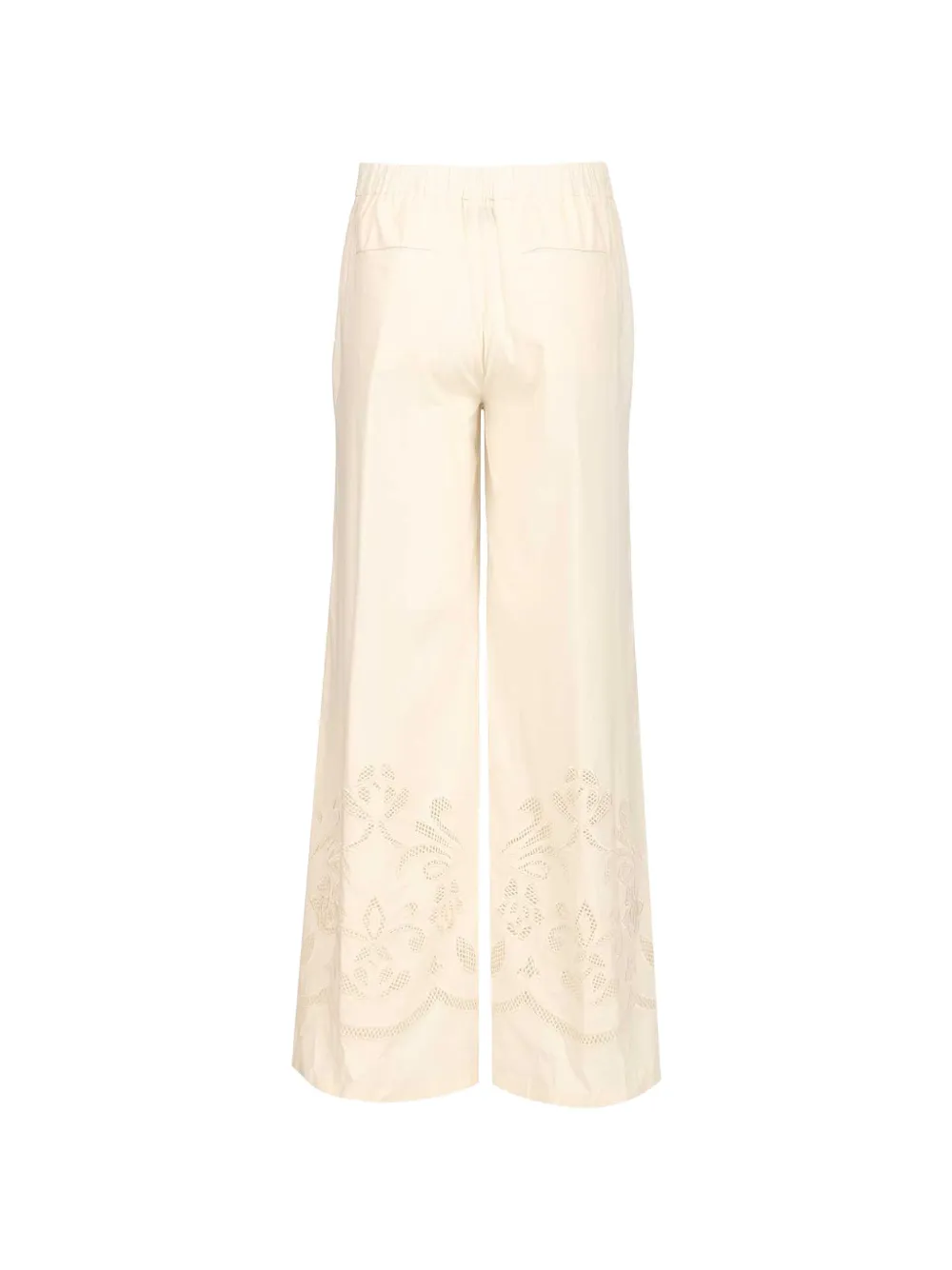 Forte Cropped broek met borduurwerk Beige