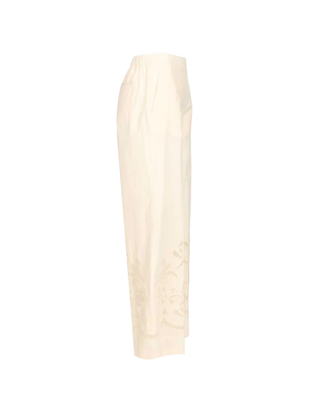 Forte Cropped broek met borduurwerk Beige
