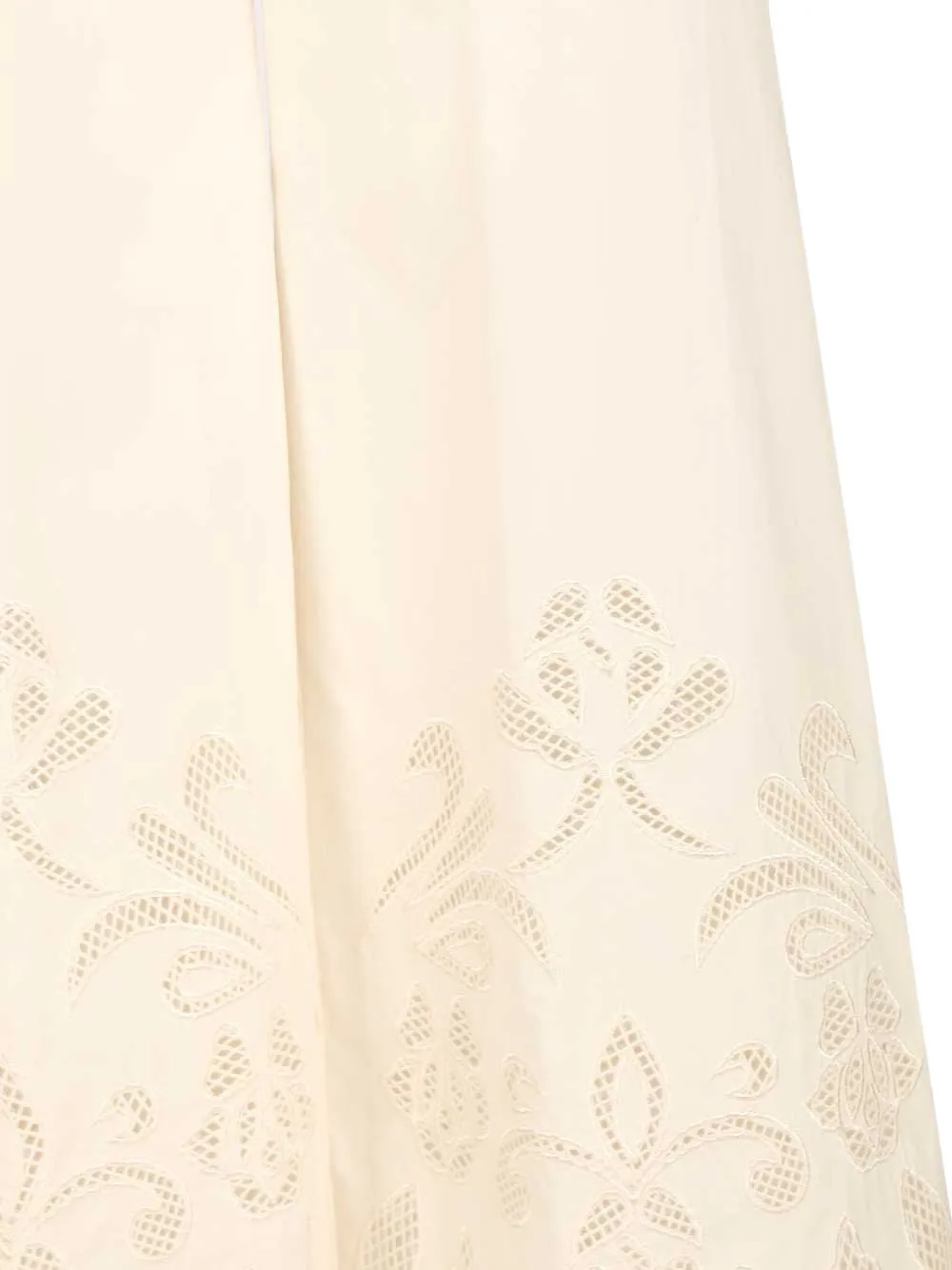 Forte Cropped broek met borduurwerk Beige