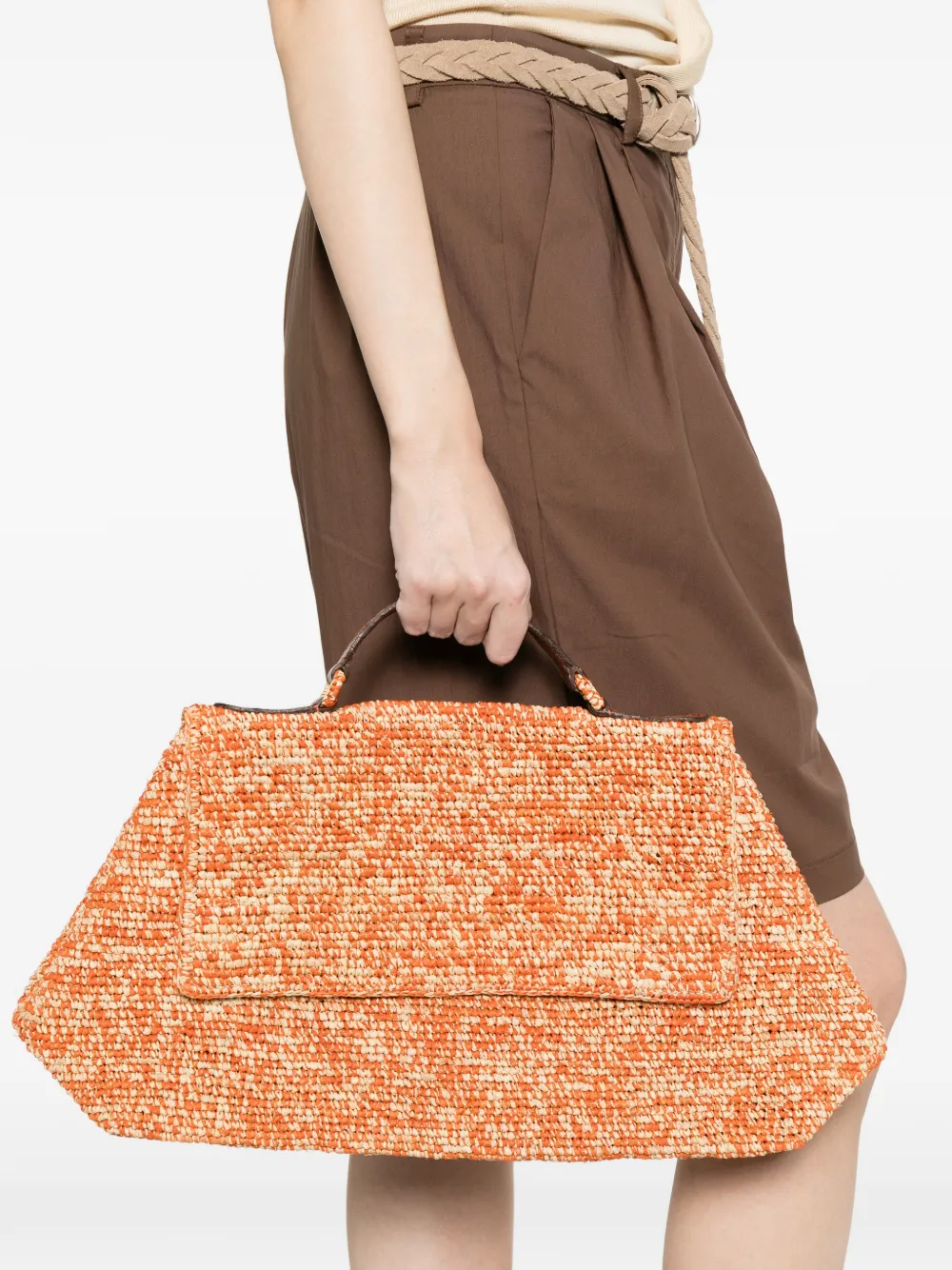 IBELIV Lahady raffia shopper Oranje