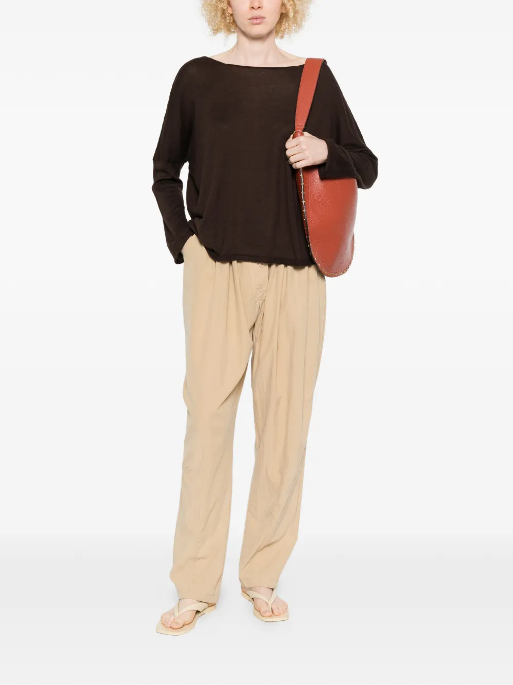  Beyou Long-sleeve Top - Brown 