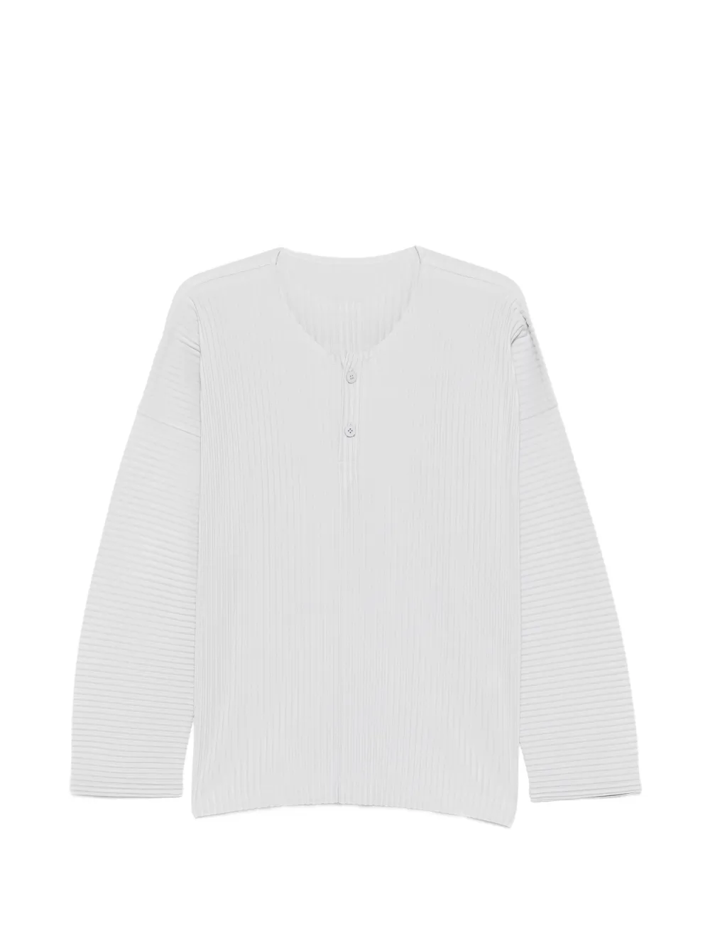 Homme Plissé Issey Miyake February pleated button T-shirt - Grigio